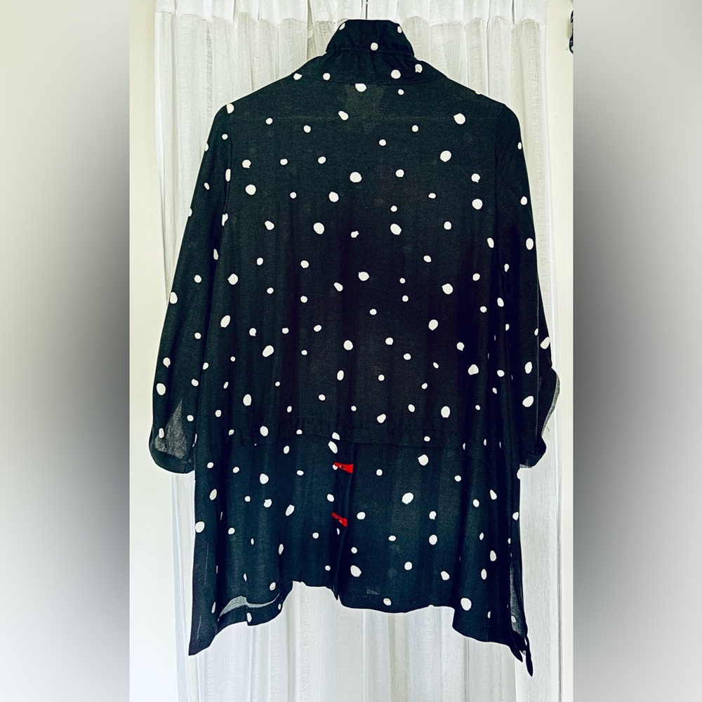 Black & White Polka-Dot Tunic Blouse - Picture 2 of 5